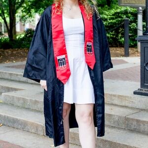 Black Graduation Cap & Gown Set Size 5